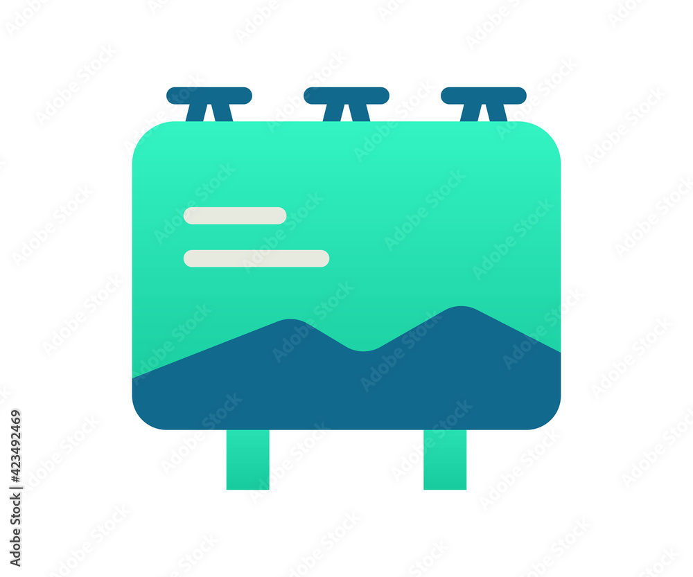 Poster billboard signboard advertisement single isolated icon with gradient style