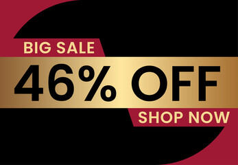 Big Sale 46% off shop now. 46 percent Discount sale modern banner vector illustration