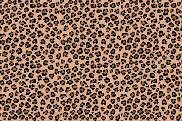 Leopard seamless pattern. Wild animal print. Vector african camouflage skin illusration