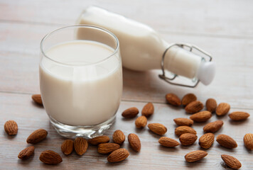 Almond milk and almonds