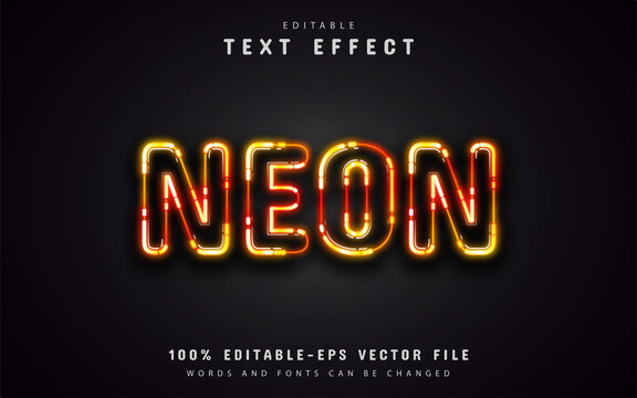 Orange neon text effect