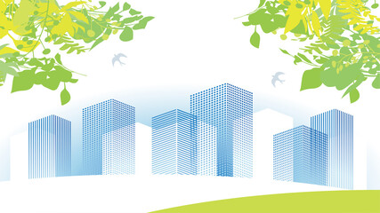 街並み　建物のイラスト