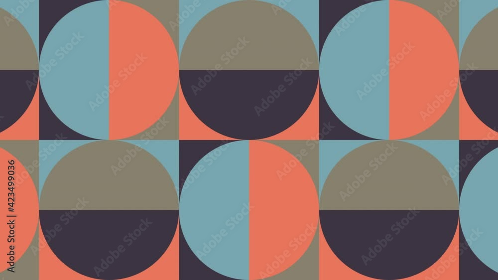 Aufkleber animated tiles in warm color palette in retro geometric pattern. minimal motion graphic seamless loo