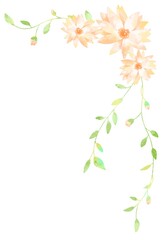 Obraz na płótnie Canvas 優しいタッチのお花のフレーム