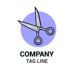 Scissor Tool fill, isolated, colorful outline vector icon with symbol, logo illustration. Cartoon