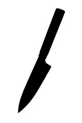 isolated knife silhouette on white background