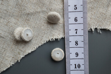 the process of creating linen buttons at home
