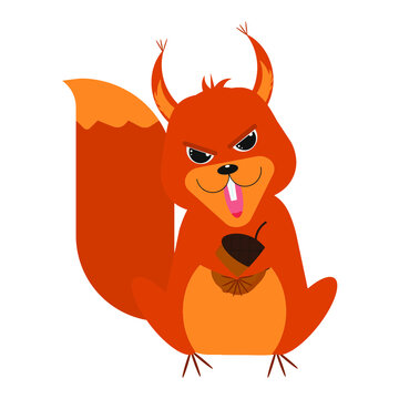 Squirrel  devil cartoon character waving