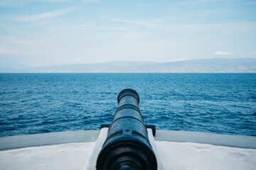 cannon at the sea