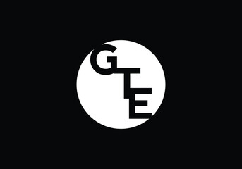 GTE Modern Letter Logo Design Vector.