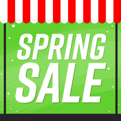 Spring Sale, poster design template, special offer, discount banner, vector illustration