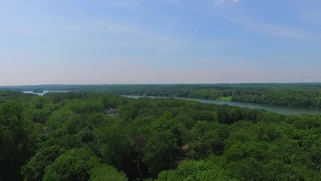 Drone View Of DeForest River In Nyack, NY