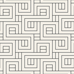 Vector seamless pattern. Modern line stylish texture. Repeating geometric tiles. Thin linear rectangular grid. Square elements form simple contrast print.
