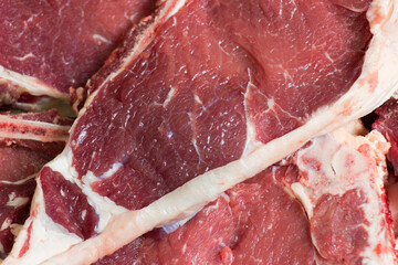 Fresh meat background. Raw steak texture