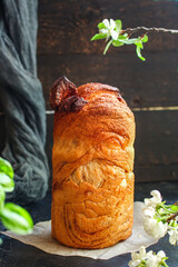 easter cake craffin tradition goods sweet dessert christian holiday healthy meal top view copy space food background rustic