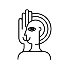 Palm and face psychology logo