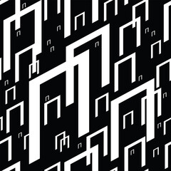 Black and white geometric seamless pattern