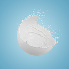 Milk splash isolated on background, liquid or Yogurt splash, Include clipping path