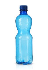 blue empty plastic bottle