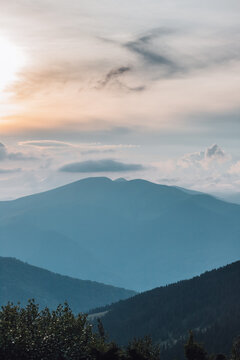 Carpathian mountains, summer, clouds, rain © Ihor
