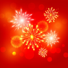 Starry fireworks background. Colorful Fireworks. Eps10 vector illustration.