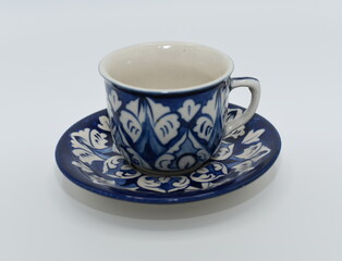Beautiful Blue Color Kitchen Crockery Tea Coffee Cup Artistic Design Handmade Pakistan Asia