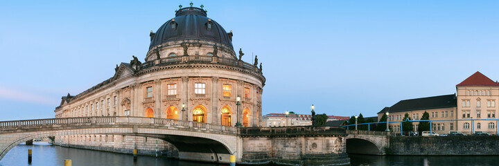 Evening illuminaton of Museum Island in Berlin