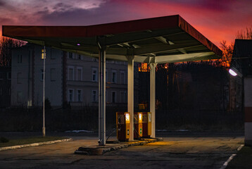 Fototapeta Stara stacja benzynowa obraz