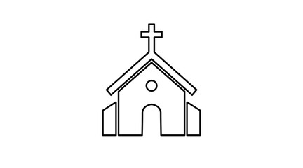Church Icon. Vector isolated illustration of a church building