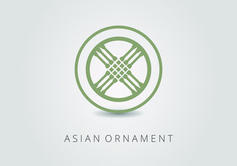 Seafoam green ornate linear ornaments in Kazakh traditional style. Asian floral designs. Abstract Asian elements of the national pattern of the ancient nomads of the Kyrgyz, Mongols, Kazakhs, Tatars. 