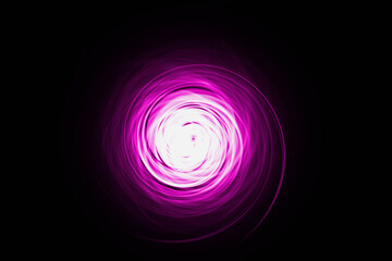 Abstract glowing portal on the black background.