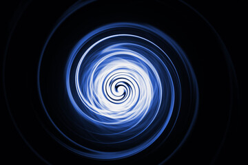 Abstract glowing portal on the black background.