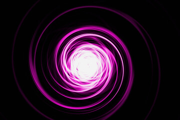 Abstract glowing portal on the black background.