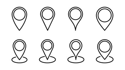 Pin icon set. Location icon vector. destination icon. map pin