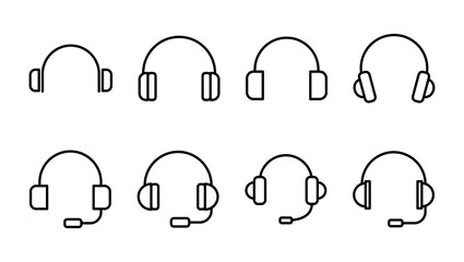 Headphone icon vector. Headset icon symbols