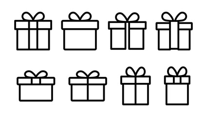 Gift icon set. gift vector icon. birthday gift
