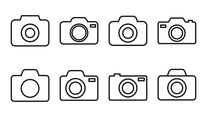 Camera icon set. photo camera icon. camera photography icon.