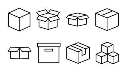 Box icon set. box vector icon, package, parcel