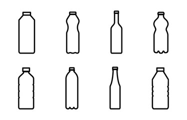 Bottle icon set. bottle vector icon