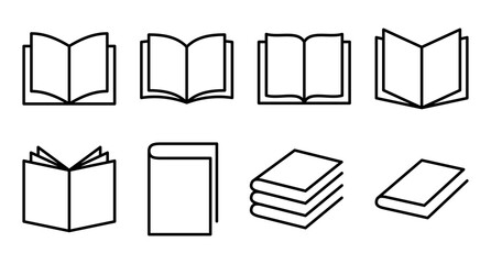 Book icon set. open book icon vector. ebook icon