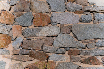Detail of the stone block wall