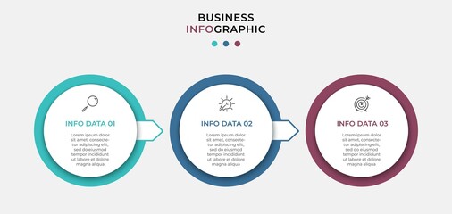Vector Infographic design business template with icons and 3 options or steps. Can be used for process diagram, presentations, workflow layout, banner, flow chart, info graph