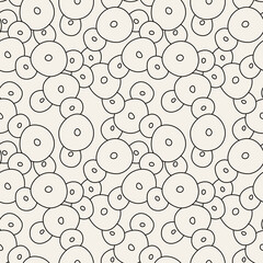 Fototapeta premium Hand made seamless pattern. Linear hand drawn circles. Can be used as swatch for illustrator. 