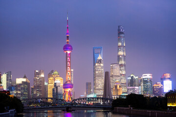 Shanghai Skyline bright at night