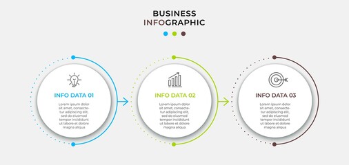 Vector Infographic design business template with icons and 3 options or steps. Can be used for process diagram, presentations, workflow layout, banner, flow chart, info graph