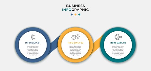 Vector Infographic design business template with icons and 3 options or steps. Can be used for process diagram, presentations, workflow layout, banner, flow chart, info graph