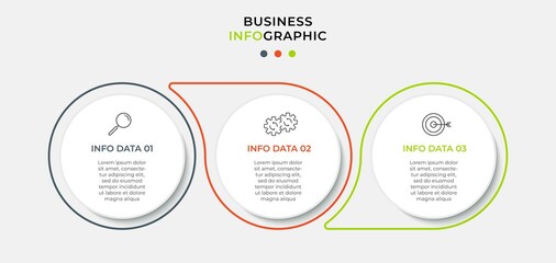 Vector Infographic design business template with icons and 3 options or steps. Can be used for process diagram, presentations, workflow layout, banner, flow chart, info graph