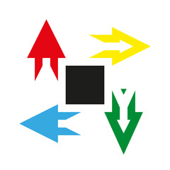 Straight arrow ribbon sign. Direction right shape. Trend arrow stripe form flat icon. Index location button. Pointer position. simple arrows