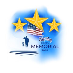 vector illustration for U.S. memorial day-25th May