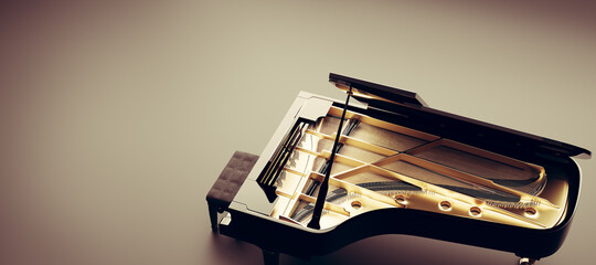 Classic grand piano view from the top © Photocreo Bednarek